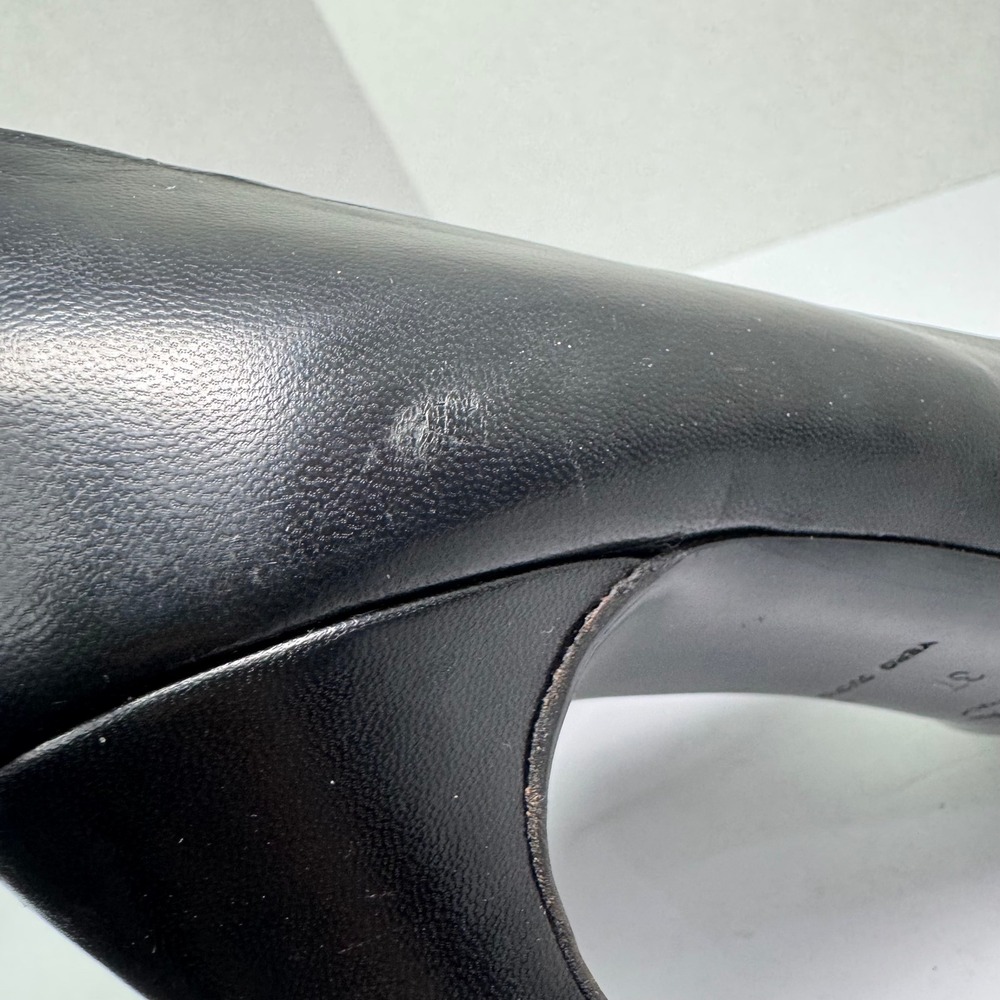 Prada Black Leather Pointed Toe‎ Stiletto High Heel Pumps Made in Italy Women's - Picture 6 of 11